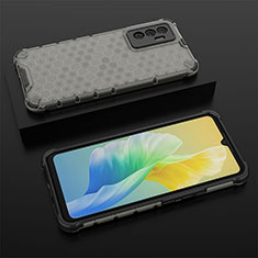 Coque Rebord Contour Silicone et Vitre Transparente Housse Etui 360 Degres AM2 pour Vivo Y75 4G Noir