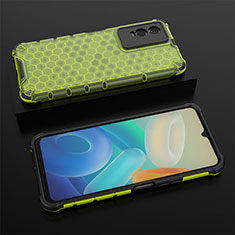 Coque Rebord Contour Silicone et Vitre Transparente Housse Etui 360 Degres AM2 pour Vivo Y76s 5G Vert