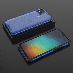 Coque Rebord Contour Silicone et Vitre Transparente Housse Etui 360 Degres AM2 pour Xiaomi POCO C3 Bleu