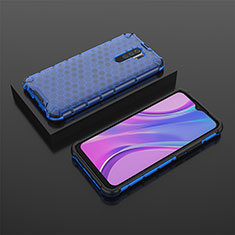 Coque Rebord Contour Silicone et Vitre Transparente Housse Etui 360 Degres AM2 pour Xiaomi Poco M2 Bleu