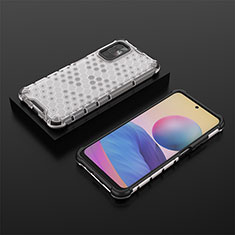 Coque Rebord Contour Silicone et Vitre Transparente Housse Etui 360 Degres AM2 pour Xiaomi POCO M3 Pro 5G Blanc