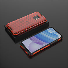 Coque Rebord Contour Silicone et Vitre Transparente Housse Etui 360 Degres AM2 pour Xiaomi Redmi 10X Pro 5G Rouge