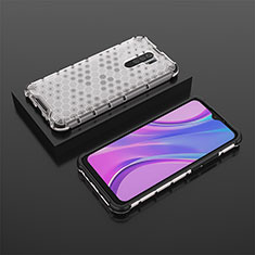 Coque Rebord Contour Silicone et Vitre Transparente Housse Etui 360 Degres AM2 pour Xiaomi Redmi 9 Blanc