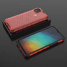 Coque Rebord Contour Silicone et Vitre Transparente Housse Etui 360 Degres AM2 pour Xiaomi Redmi 9C NFC Rouge