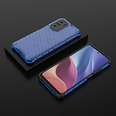 Coque Rebord Contour Silicone et Vitre Transparente Housse Etui 360 Degres AM2 pour Xiaomi Redmi K40 Pro 5G Bleu