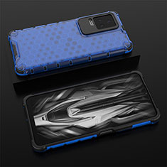 Coque Rebord Contour Silicone et Vitre Transparente Housse Etui 360 Degres AM2 pour Xiaomi Redmi K50 Pro 5G Bleu