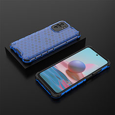 Coque Rebord Contour Silicone et Vitre Transparente Housse Etui 360 Degres AM2 pour Xiaomi Redmi Note 10 4G Bleu