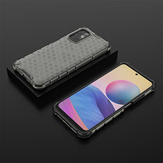 Coque Rebord Contour Silicone et Vitre Transparente Housse Etui 360 Degres AM2 pour Xiaomi Redmi Note 10 5G Noir