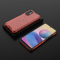 Coque Rebord Contour Silicone et Vitre Transparente Housse Etui 360 Degres AM2 pour Xiaomi Redmi Note 10 5G Rouge