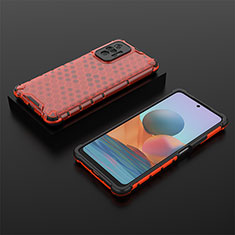 Coque Rebord Contour Silicone et Vitre Transparente Housse Etui 360 Degres AM2 pour Xiaomi Redmi Note 10 Pro Max Rouge