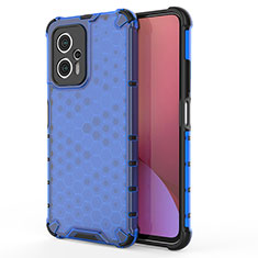 Coque Rebord Contour Silicone et Vitre Transparente Housse Etui 360 Degres AM2 pour Xiaomi Redmi Note 12T Pro 5G Bleu