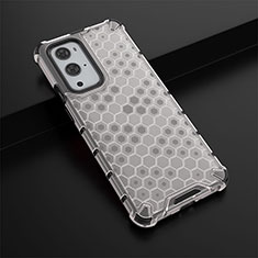 Coque Rebord Contour Silicone et Vitre Transparente Housse Etui 360 Degres AM3 pour OnePlus 9 Pro 5G Blanc