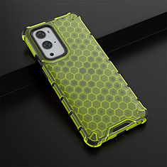 Coque Rebord Contour Silicone et Vitre Transparente Housse Etui 360 Degres AM3 pour OnePlus 9 Pro 5G Vert