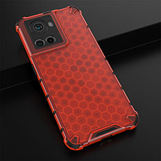 Coque Rebord Contour Silicone et Vitre Transparente Housse Etui 360 Degres AM3 pour OnePlus Ace 5G Rouge