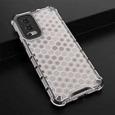 Coque Rebord Contour Silicone et Vitre Transparente Housse Etui 360 Degres AM3 pour OnePlus Nord 2 5G Blanc