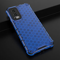 Coque Rebord Contour Silicone et Vitre Transparente Housse Etui 360 Degres AM3 pour OnePlus Nord 2 5G Bleu