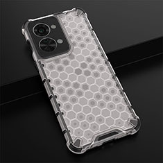 Coque Rebord Contour Silicone et Vitre Transparente Housse Etui 360 Degres AM3 pour OnePlus Nord 2T 5G Blanc