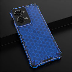 Coque Rebord Contour Silicone et Vitre Transparente Housse Etui 360 Degres AM3 pour OnePlus Nord 2T 5G Bleu