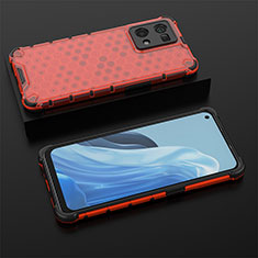 Coque Rebord Contour Silicone et Vitre Transparente Housse Etui 360 Degres AM3 pour Oppo F21 Pro 4G Rouge