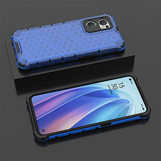 Coque Rebord Contour Silicone et Vitre Transparente Housse Etui 360 Degres AM3 pour Oppo Find X5 Lite 5G Bleu