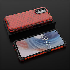 Coque Rebord Contour Silicone et Vitre Transparente Housse Etui 360 Degres AM3 pour Oppo K9 Pro 5G Rouge