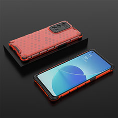 Coque Rebord Contour Silicone et Vitre Transparente Housse Etui 360 Degres AM3 pour Oppo Reno6 Pro 5G Rouge