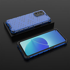 Coque Rebord Contour Silicone et Vitre Transparente Housse Etui 360 Degres AM3 pour Oppo Reno6 Z 5G Bleu