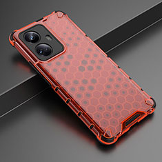 Coque Rebord Contour Silicone et Vitre Transparente Housse Etui 360 Degres AM3 pour Realme 10 Pro+ Plus 5G Rouge