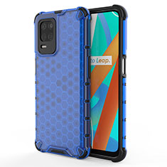 Coque Rebord Contour Silicone et Vitre Transparente Housse Etui 360 Degres AM3 pour Realme 8 5G Bleu