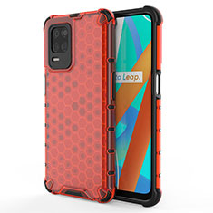 Coque Rebord Contour Silicone et Vitre Transparente Housse Etui 360 Degres AM3 pour Realme 8 5G Rouge