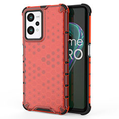 Coque Rebord Contour Silicone et Vitre Transparente Housse Etui 360 Degres AM3 pour Realme 9 5G Rouge