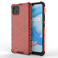 Coque Rebord Contour Silicone et Vitre Transparente Housse Etui 360 Degres AM3 pour Realme C11 (2021) Rouge