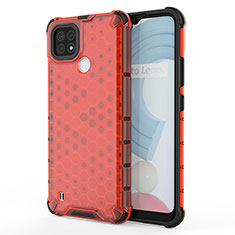 Coque Rebord Contour Silicone et Vitre Transparente Housse Etui 360 Degres AM3 pour Realme C21 Rouge