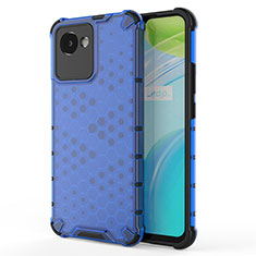 Coque Rebord Contour Silicone et Vitre Transparente Housse Etui 360 Degres AM3 pour Realme C30 Bleu