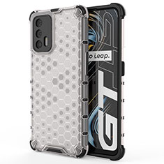 Coque Rebord Contour Silicone et Vitre Transparente Housse Etui 360 Degres AM3 pour Realme GT Master 5G Blanc