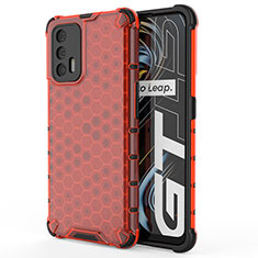 Coque Rebord Contour Silicone et Vitre Transparente Housse Etui 360 Degres AM3 pour Realme GT Master 5G Rouge