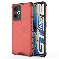 Coque Rebord Contour Silicone et Vitre Transparente Housse Etui 360 Degres AM3 pour Realme GT Neo 3T 5G Rouge