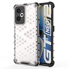 Coque Rebord Contour Silicone et Vitre Transparente Housse Etui 360 Degres AM3 pour Realme GT2 5G Blanc