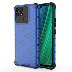 Coque Rebord Contour Silicone et Vitre Transparente Housse Etui 360 Degres AM3 pour Realme Narzo 50A Bleu