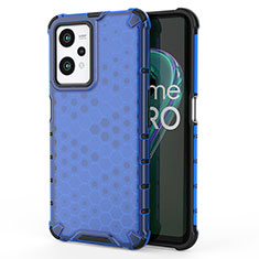 Coque Rebord Contour Silicone et Vitre Transparente Housse Etui 360 Degres AM3 pour Realme Q5 5G Bleu