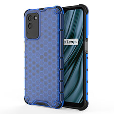 Coque Rebord Contour Silicone et Vitre Transparente Housse Etui 360 Degres AM3 pour Realme V11 5G Bleu