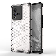 Coque Rebord Contour Silicone et Vitre Transparente Housse Etui 360 Degres AM3 pour Vivo iQOO 10 5G Blanc