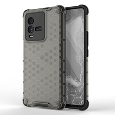 Coque Rebord Contour Silicone et Vitre Transparente Housse Etui 360 Degres AM3 pour Vivo iQOO 10 5G Noir