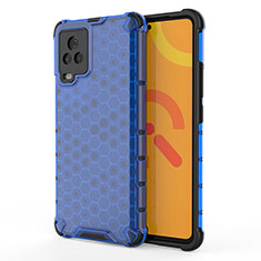 Coque Rebord Contour Silicone et Vitre Transparente Housse Etui 360 Degres AM3 pour Vivo iQOO 7 5G Bleu