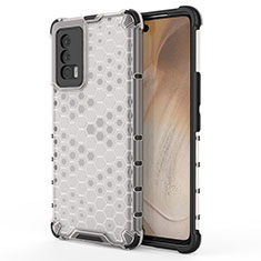 Coque Rebord Contour Silicone et Vitre Transparente Housse Etui 360 Degres AM3 pour Vivo iQOO 7 India 5G Blanc