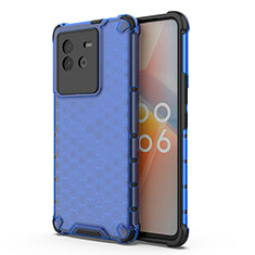 Coque Rebord Contour Silicone et Vitre Transparente Housse Etui 360 Degres AM3 pour Vivo iQOO Neo6 5G Bleu