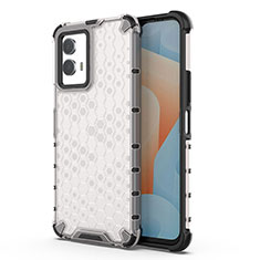 Coque Rebord Contour Silicone et Vitre Transparente Housse Etui 360 Degres AM3 pour Vivo iQOO U5 5G Blanc