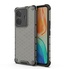 Coque Rebord Contour Silicone et Vitre Transparente Housse Etui 360 Degres AM3 pour Vivo T1 5G Noir