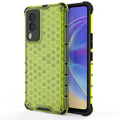 Coque Rebord Contour Silicone et Vitre Transparente Housse Etui 360 Degres AM3 pour Vivo V21e 5G Vert