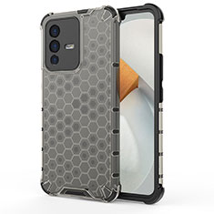 Coque Rebord Contour Silicone et Vitre Transparente Housse Etui 360 Degres AM3 pour Vivo V23 5G Noir